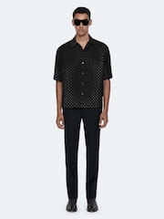 AllSaints Black Fade Polka Short Sleeve Shirt - Image 5 of 8