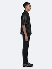 AllSaints Black Fade Polka Short Sleeve Shirt - Image 7 of 8