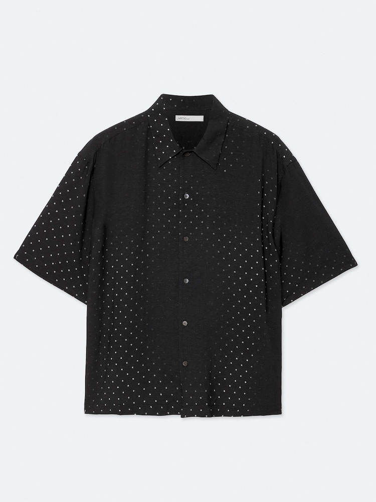 AllSaints Black Fade Polka Short Sleeve Shirt - Image 8 of 8 AllSaints Black Fade Polka Short Sleeve Shirt - Image 8 of 8