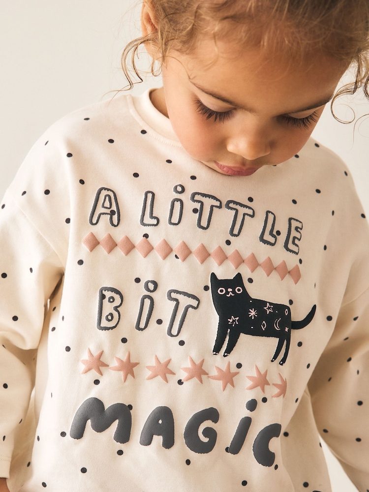 Cream Cat Halloween Long Sleeve Top (3mths-7yrs) - Image 2 of 8