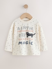 Cream Cat Halloween Long Sleeve Top (3mths-7yrs) - Image 5 of 8