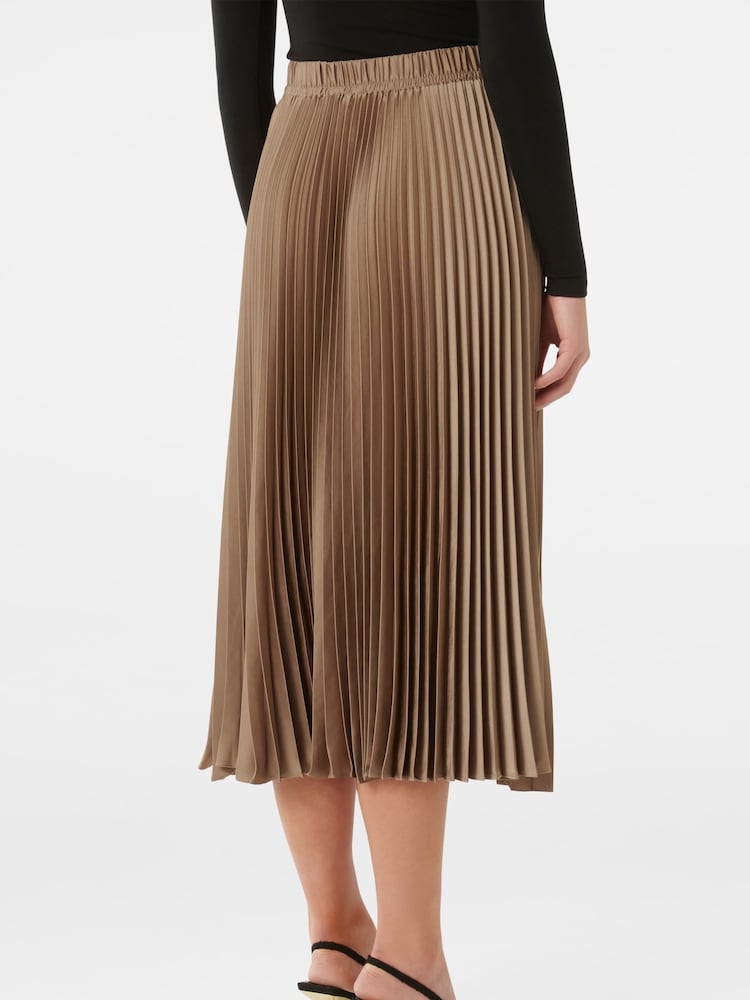 Forever New Gold Ester Satin Pleated Skirt - Image 2 of 5
