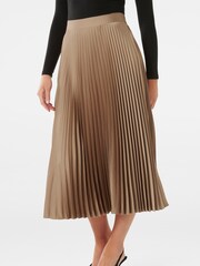 Forever New Gold Ester Satin Pleated Skirt - Image 4 of 5