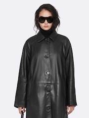 AllSaints Black Orville Coat - Image 1 of 8