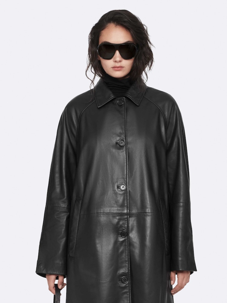 AllSaints Black Orville Coat - Image 1 of 8 AllSaints Black Orville Coat - Image 1 of 8