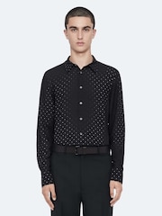 AllSaints Black Fade Polka Long Sleeve Shirt - Image 1 of 8