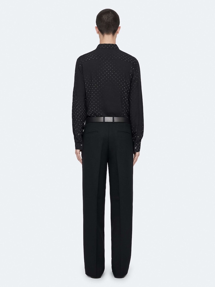AllSaints Black Fade Polka Long Sleeve Shirt - Image 2 of 8