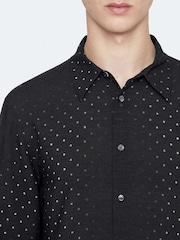 AllSaints Black Fade Polka Long Sleeve Shirt - Image 5 of 8