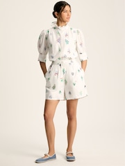 Joules Iris White Ground Embroidered Shorts - Image 3 of 7