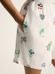 Joules Iris White Ground Embroidered Shorts - Image 6 of 7
