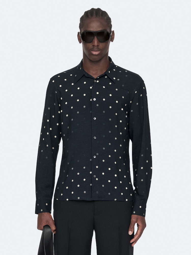 AllSaints Fade Polka Long Sleeve Shirt - Bilde 1 av 8