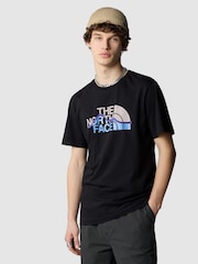 The North Face Black Mens Mountain Line Short Sleeve 100% Cotton T-Shirt - Image 1 of 4