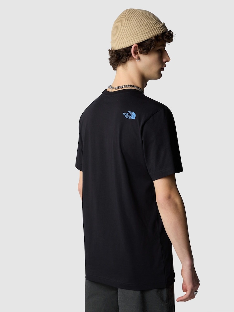 The North Face Black Mens Mountain Line Short Sleeve 100% Cotton T-Shirt - Image 2 of 4