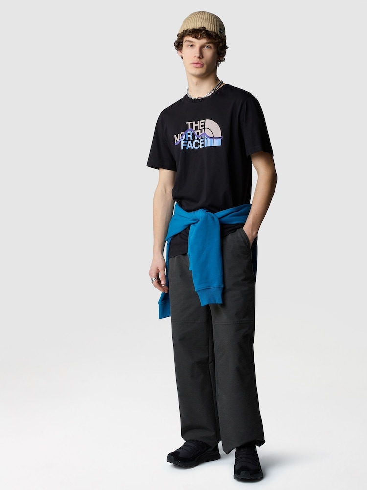 The North Face Black Mens Mountain Line Short Sleeve 100% Cotton T-Shirt - Image 3 of 4