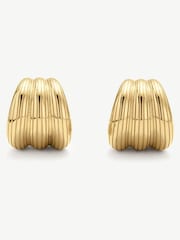 D.Louise Gold Tone Ribbed Small Hoops - Image 3 of 4