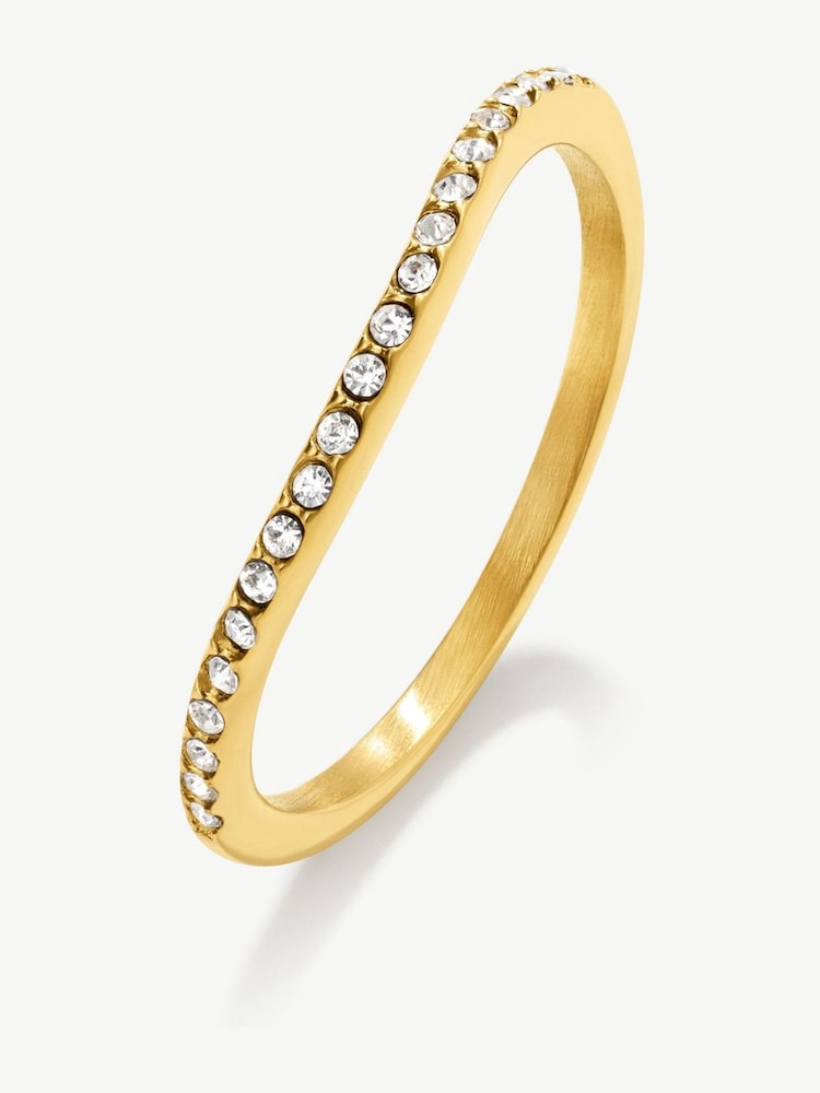 D.Louise Gold Tone Pavé Curve Stacking Ring - Image 5 of 5 D.Louise Gold Tone Pavé Curve Stacking Ring - Image 5 of 5