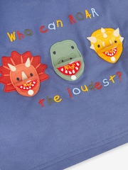JoJo Maman Bébé Denim Dino Heads Appliqué Top - Image 3 of 3