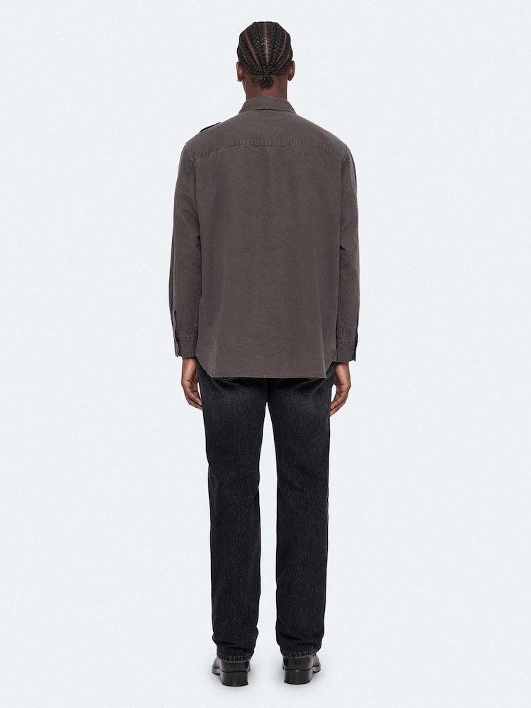 AllSaints Brown Hart Long Sleeve Shirt - Image 2 of 8