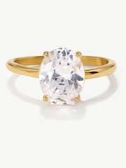 D.Louise Gold Oval Solitaire Diamond-Inspired Ring 2ct - Image 3 of 4