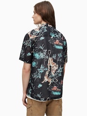 AllSaints Black Tagise 100% Cotton Shirt - Image 2 of 7
