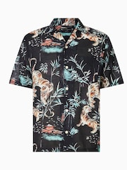AllSaints Black Tagise 100% Cotton Shirt - Image 7 of 7