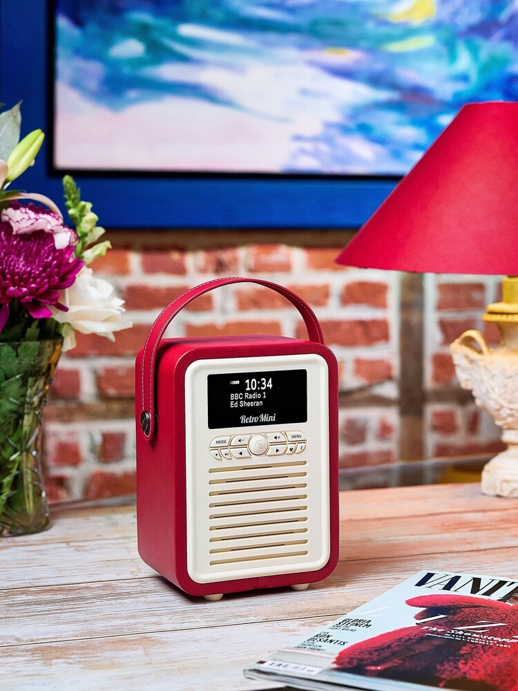 VQ Red Red Retro Mini DAB Radio - Image 1 of 6