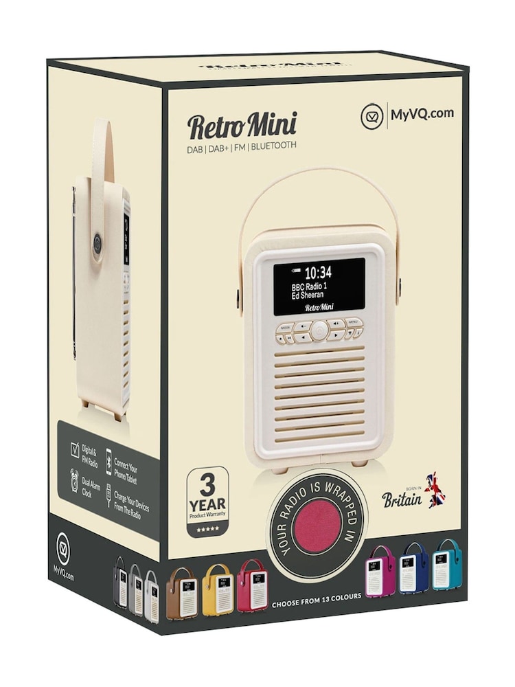 VQ Red Red Retro Mini DAB Radio - Image 6 of 6