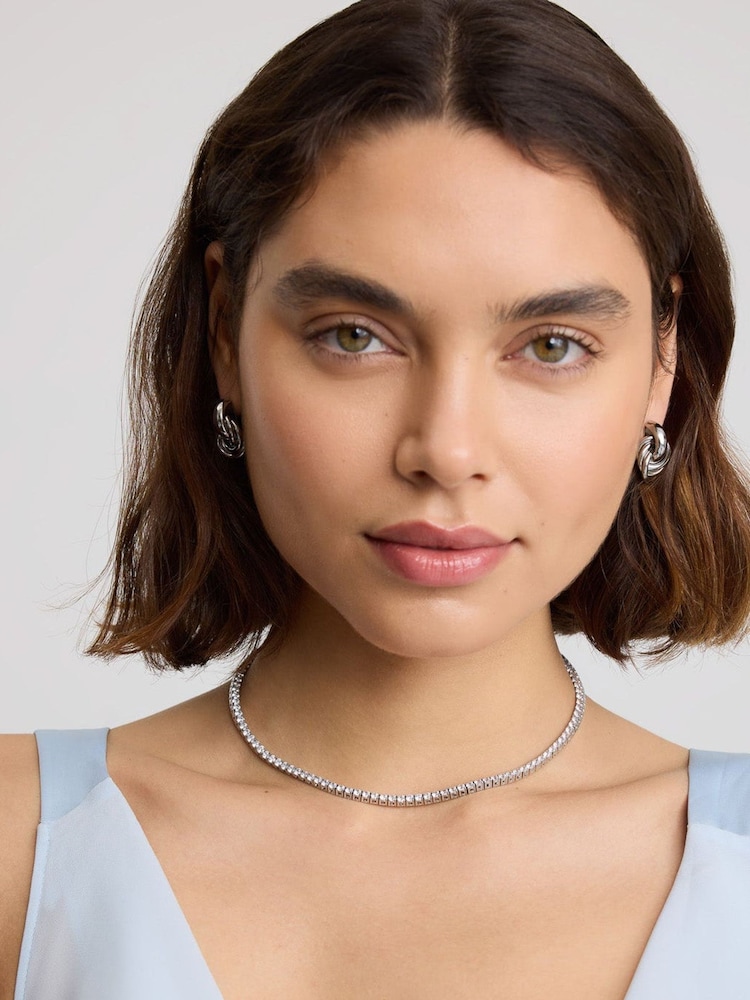 D.Louise Silver Tone Classic Knot Earrings - Image 2 of 4 D.Louise Silver Tone Classic Knot Earrings - Image 2 of 4