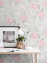 Muriva Pink Darcy James Rosalind Wallpaper - Image 1 of 4