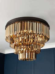 Visconte by BHS Bronze Ingot Crystal Pendant Flush Ceiling Fitting Ceiling Light - Image 1 of 5
