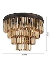 Visconte by BHS Bronze Ingot Crystal Pendant Flush Ceiling Fitting Ceiling Light - Image 4 of 5