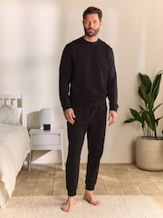 Black 100% Cotton Lightweight Crew Neck Sweatshirt - Image 2 of 6