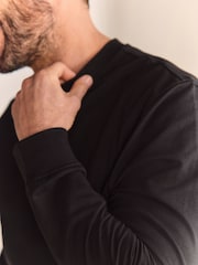 Black 100% Cotton Lightweight Crew Neck Sweatshirt - Image 4 of 6