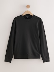 Black 100% Cotton Lightweight Crew Neck Sweatshirt - Image 5 of 6