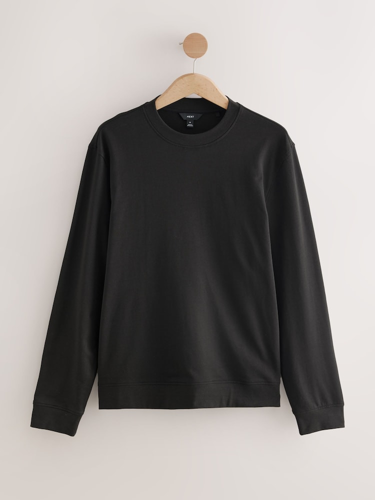 Noir - Sweat 100% coton léger Col rond - Image 5 of 6