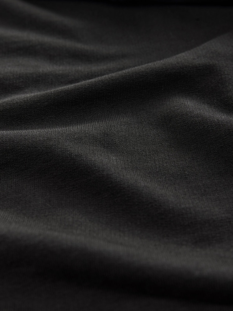 Black 100% Cotton Lightweight Crew Neck Sweatshirt - Image 6 of 6