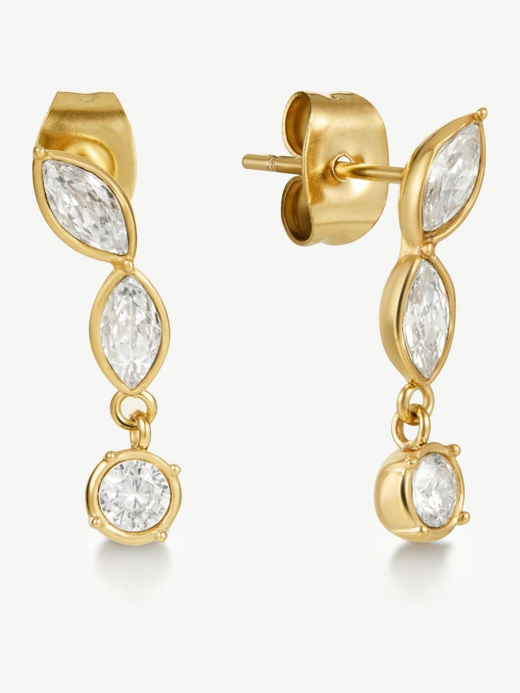D.Louise Gold Tone Tapered Crystal Drops - Image 2 of 3