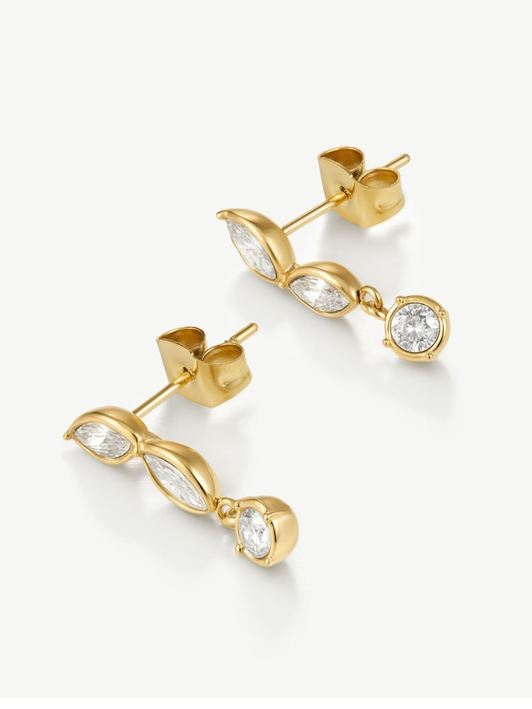 D.Louise Gold Tone Tapered Crystal Drops - Image 3 of 3