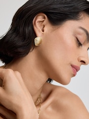 D.Louise Gold Tone Vintage Ribbed Earrings - Image 2 of 4