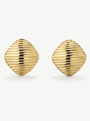 D.Louise Gold Tone Vintage Ribbed Earrings - Image 3 of 4