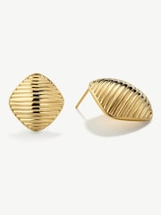 D.Louise Gold Tone Vintage Ribbed Earrings - Image 4 of 4