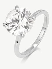 D.Louise Silver Round Solitaire Diamond-Inspired Ring 3ct - Image 2 of 2