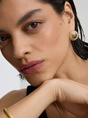 D.Louise Gold Tone Vintage Brown Gloss Earrings - Image 2 of 4