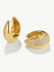 D.Louise Gold Tone Pavé Dome Huggies Earrings - Image 3 of 4
