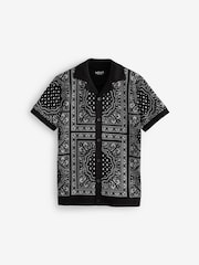 Black/White Bandana 100% Cotton Short Sleeve Jersey Shirt (3-16yrs) - Image 1 of 4