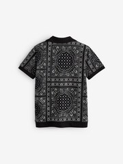 Black/White Bandana 100% Cotton Short Sleeve Jersey Shirt (3-16yrs) - Image 2 of 4