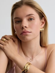 D.Louise Gold Tone Statement Molten Hoops - Image 2 of 4