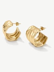 D.Louise Gold Tone Statement Molten Hoops - Image 3 of 4