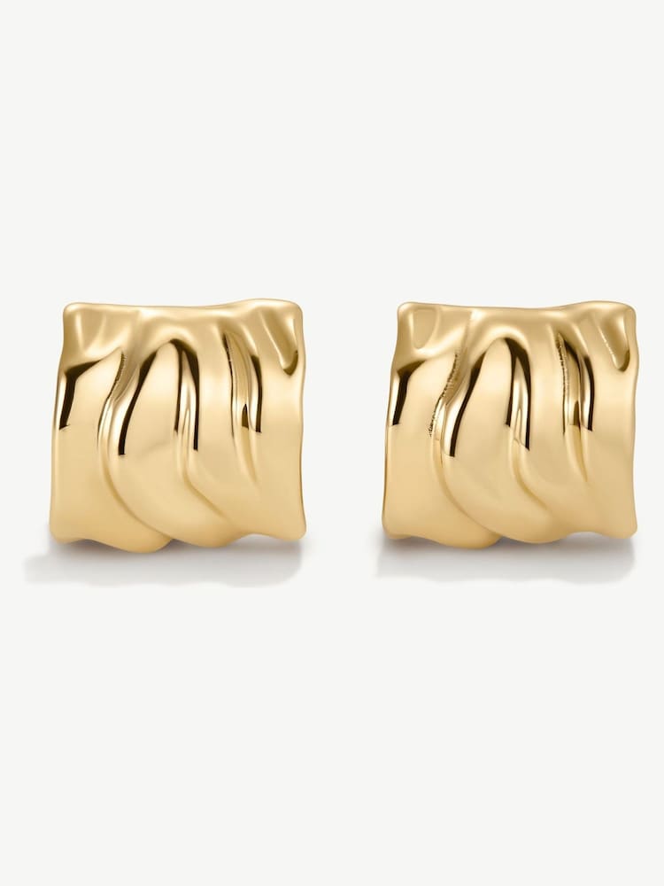 D.Louise Gold Tone Statement Molten Hoops - Image 4 of 4