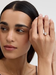 D.Louise Gold Tone Emerald Solitaire Diamond-Inspired Ring 2ct - Image 1 of 4